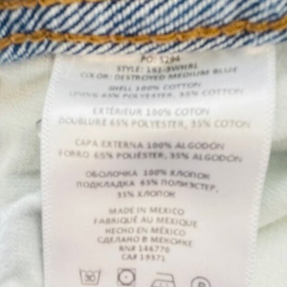 RE/DONE 90s Distressed High Rise Loose in Destroyed Medium Blue Size 24 - Picture 5 of 16